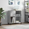 Image de Armoire À Disques Gris Béton 84,5x38x89 Cm Bois D'ingénierie Vidaxl