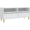 Image de Meuble Tv Blanc 100x34,5x44,5 Cm Bois D'ingénierie Vidaxl