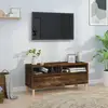 Image de Meuble Tv Chêne Fumé 100x34,5x44,5 Cm Bois D'ingénierie Vidaxl