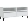 Image de Meuble Tv Blanc 100x34,5x44,5 Cm Bois D'ingénierie Vidaxl