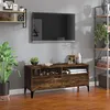 Image de Meuble Tv Chêne Fumé 100x34,5x44,5 Cm Bois D'ingénierie Vidaxl