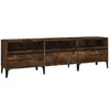 Image de Meuble Tv Chêne Fumé 150x30x44,5 Cm Bois D'ingénierie Vidaxl