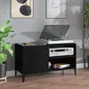 Image de vidaXL Armoire à Disques Armoire Latérale avec Rangement Meuble pour Tourne-Disque Buffet de Salon Moderne Maison Noir 831950