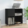 Image de Armoire À Disques Noir 84,5x38x89 Cm Bois D'ingénierie Vidaxl