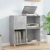 Image de Armoire À Disques Gris Béton 84,5x38x89 Cm Bois D'ingénierie Vidaxl