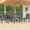 Image de vidaXL Salon de Jardin 6 pcs Ensemble de Meubles de Terrasse Mobilier dExtérieur Chaise de Patio Moderne Noir et Gris 3187737