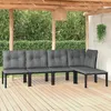 Image de vidaXL Salon de Jardin 5 pcs Ensemble de Meubles de Terrasse Mobilier dExtérieur Chaise de Patio Moderne Noir et Gris 3187745