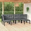 Image de vidaXL Salon de Jardin 6 pcs Ensemble de Meubles de Terrasse Mobilier dExtérieur Chaise de Patio Moderne Noir et Gris 3187762