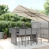 Image de Ensemble De Bar De Jardin 9 Pcs Avec Coussins Gris Poly Rotin Vidaxl