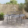 Image de vidaXL Ensemble de bar de jardin 7 pcs avec coussins gris poly rotin ensemble de table de bar table et chaise de bar 3187636