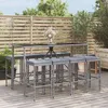 Image de vidaXL Ensemble de bar de jardin 9 pcs avec coussins gris poly rotin ensemble de table de bar table et chaise de bar 3187638