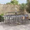 Image de Ensemble De Bar De Jardin 11 Pcs Avec Coussins Gris Poly Rotin Vidaxl