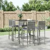 Image de vidaXL Ensemble de Bar de Jardin avec Coussins 5 pcs Mobilier de Terrasse avec Table et Tabouret Ensemble de Meubles 3187644