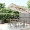 Image de vidaXL Ensemble de bar jardin 9 pcs gris poly rotin/bois massif acacia ensemble de table de bar ensemble de pub ensemble 3187681