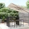 Image de Ensemble De Bar Jardin 7 Pcs Noir Poly Rotin/bois Massif Acacia Vidaxl