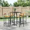 Image de Ensemble De Bar Jardin 5 Pcs Noir Poly Rotin/bois Massif Acacia Vidaxl