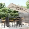 Image de vidaXL Ensemble de bar jardin 9 pcs noir poly rotin/bois massif acacia ensemble de table de bar table et chaise de bar de 3187704