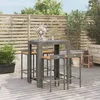 Image de vidaXL Ensemble de bar jardin 5 pcs gris poly rotin/bois massif acacia ensemble de table de bar ensemble de pub ensemble 3187709