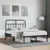 Image de Cadre De Lit Métal Sans Matelas Avec Tête De Lit Noir 120x200cm Vidaxl