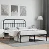 Image de Cadre De Lit Métal Sans Matelas Avec Tête De Lit Noir 140x190cm Vidaxl