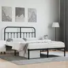 Image de Cadre De Lit Métal Sans Matelas Avec Tête De Lit Noir 140x200cm Vidaxl