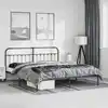 Image de Cadre De Lit Métal Sans Matelas Avec Tête De Lit Noir 183x213cm Vidaxl