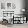 Image de Cadre De Lit Métal Sans Matelas Avec Pied De Lit Noir 120x190cm Vidaxl