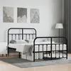 Image de Cadre De Lit Métal Sans Matelas Avec Pied De Lit Noir 120x200cm Vidaxl