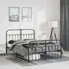 Image de Cadre De Lit Métal Sans Matelas Avec Pied De Lit Noir 135x190cm Vidaxl