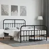 Image de Cadre De Lit Métal Sans Matelas Avec Pied De Lit Noir 140x200cm Vidaxl