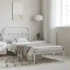 Image de Cadre De Lit Métal Sans Matelas Et Tête De Lit Blanc 100x190 Cm Vidaxl