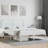 Image de vidaXL Cadre de lit métal avec tête de lit blanc 140x200 cm 352628
