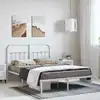 Image de Cadre De Lit Métal Sans Matelas Et Tête De Lit Blanc 150x200 Cm Vidaxl