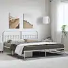 Image de Cadre De Lit Métal Sans Matelas Et Tête De Lit Blanc 193x203 Cm Vidaxl