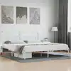 Image de Cadre De Lit Métal Sans Matelas Et Tête De Lit Blanc 200x200 Cm Vidaxl