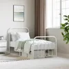 Image de vidaXL Cadre de lit métal avec tête de lit-pied de lit blanc 90x190 cm 352637