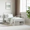 Image de Cadre De Lit Métal Sans Matelas Avec Pied De Lit Blanc 90x200cm Vidaxl