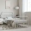 Image de Cadre De Lit Métal Sans Matelas Et Pied De Lit Blanc 100x190 Cm Vidaxl
