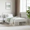 Image de Cadre De Lit Métal Sans Matelas Et Pied De Lit Blanc 107x203 Cm Vidaxl