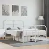 Image de Cadre De Lit Métal Sans Matelas Et Pied De Lit Blanc 120x200 Cm Vidaxl