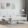 Image de Cadre De Lit Métal Sans Matelas Et Pied De Lit Blanc 140x200 Cm Vidaxl