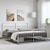 Image de Cadre De Lit Métal Sans Matelas Et Pied De Lit Blanc 193x203 Cm Vidaxl