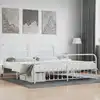 Image de Cadre De Lit Métal Sans Matelas Et Pied De Lit Blanc 200x200 Cm Vidaxl
