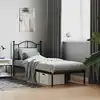 Image de Cadre De Lit Métal Sans Matelas Avec Tête De Lit Noir 90x190 Cm Vidaxl