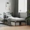 Image de Cadre De Lit Métal Sans Matelas Avec Tête De Lit Noir 90x200 Cm Vidaxl