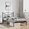 Image de Cadre De Lit Métal Sans Matelas Avec Tête De Lit Noir 100x200cm Vidaxl