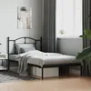 Image de vidaXL Cadre de lit métal avec tête de lit noir 107x203 cm 353435