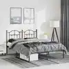Image de Cadre De Lit Métal Sans Matelas Avec Tête De Lit Noir 135x190cm Vidaxl