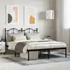 Image de Cadre De Lit Métal Sans Matelas Avec Tête De Lit Noir 140x200cm Vidaxl