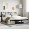 Image de Cadre De Lit Métal Sans Matelas Et Tête De Lit Noir 160x200 Cm Vidaxl